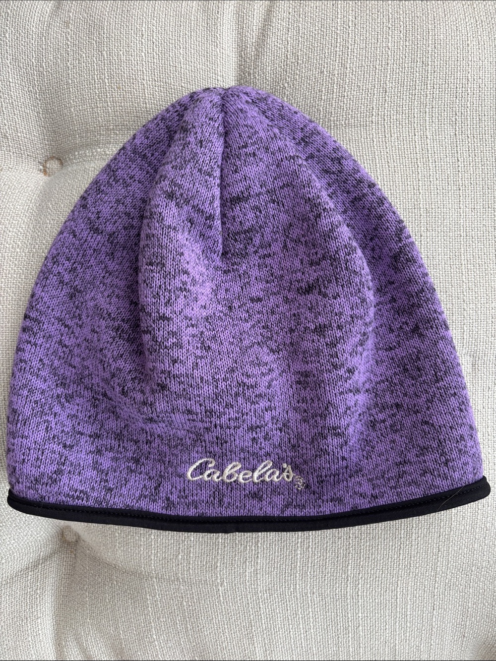 Cabela's Heathered Purple Knit Beanie with Black Trim Unisex